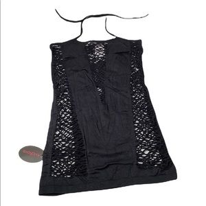 Avidlove black fishnet Babydoll Mesh stretch Chemise size OS NWT